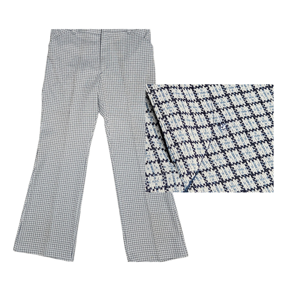 Vintage 1970's Tattersall Mens Slacks Trousers 36x31 Grandpa Eclectic Wide Leg